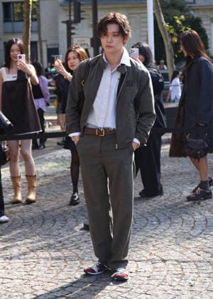 Yeonjun at the Miu Miu Women’s Ready-to-Wear Spring Summer 2027 fashion show during Paris Fashion Week (PFW) on October 4, 2026. Denis Guignebourg, Bestimage. Miu Miu Women’s’s Ready-to-Wear Collection Spring Summer 2027 at Paris Fashion Week (PFW) on October 4, 2026, Paris, France  Copyright: xDenisxGuignebourgx xBestimagexDenisxGuignebourgx xBestimagex