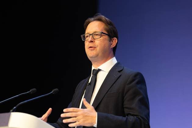 British Conservative Party annual conference 2026, Day 1, Birmingham, UK - 04 Oct 2026 Deputy leader of the British Conservative Party Alex Burghart speaks on day one of the British Conservative Party annual conference at the International Convention Centre (ICC) in Birmingham The British Conservative Party holds it’s annual conference at the International Convention Centre (ICC) in Birmingham Birmingham United Kingdom Copyright: xPhilxLewisx xSOPAxImagesx Phil-Lewis-1456315