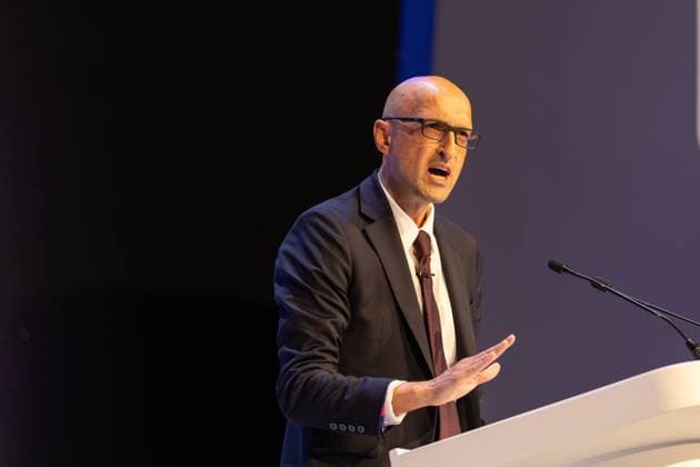 British Conservative Party annual conference 2026, Day 1, Birmingham, UK - 04 Oct 2026 Author, journalist and Conservative Party Member, Matthew Syed delivers a speech on day one of the British Conservative Party annual conference at the International Convention Centre (ICC) in Birmingham The British Conservative Party holds it’s annual conference at the International Convention Centre (ICC) in Birmingham Birmingham United Kingdom Copyright: xPhilxLewisx xSOPAxImagesx Phil-Lewis-1456336