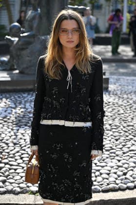 PFW Miu Miu Outside Arrivals Rain Spencer arriving at the Miu Miu show during Paris Fashion Week, in Paris, France on 4 October 2026. Photo by Julien Reynaud APS-Medias ABACAPRESS.COM Paris France  Copyright: xReynaudxJulien APS-Medias ABACAx