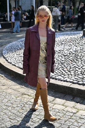 PFW Miu Miu Outside Arrivals Alla Bruletova arriving at the Miu Miu show during Paris Fashion Week, in Paris, France on 4 October 2026. Photo by Julien Reynaud APS-Medias ABACAPRESS.COM Paris France  Copyright: xReynaudxJulien APS-Medias ABACAx