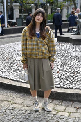PFW Miu Miu Outside Arrivals Marguerite arriving at the Miu Miu show during Paris Fashion Week, in Paris, France on 4 October 2026. Photo by Julien Reynaud APS-Medias ABACAPRESS.COM Paris France  Copyright: xReynaudxJulien APS-Medias ABACAx