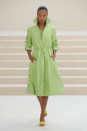 PFW - Akris Runway A model walks the runway during the Akris Womenswear Spring Summer 2027 show as part of Paris Fashion Week on October 04, 2026 in Paris, France. Photo by Alain-Gil Gonzalez ABACAPRESS.COM Paris France  Copyright: xGonzalezxAlain-Gil ABACAx