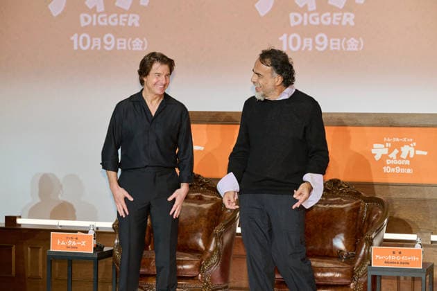 Tom Cruise and director Alejandro Gonzalez Inarritu attend the press conference for their movie Digger at Roppongi Hills, Tokyo, Japan on October 5, 2026. The movie opens in Japan on October 9.  aflo_353465779