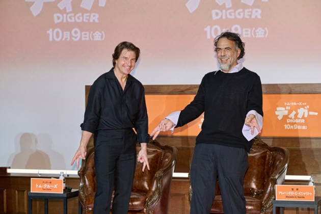 Tom Cruise and director Alejandro Gonzalez Inarritu attend the press conference for their movie Digger at Roppongi Hills, Tokyo, Japan on October 5, 2026. The movie opens in Japan on October 9.  aflo_353465778