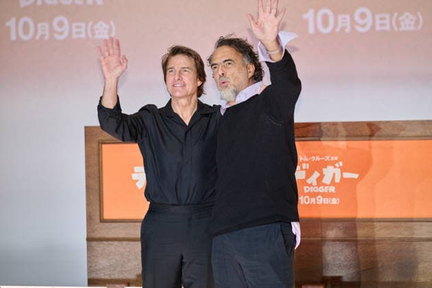 Tom Cruise and director Alejandro Gonzalez Inarritu attend the press conference for their movie Digger at Roppongi Hills, Tokyo, Japan on October 5, 2026. The movie opens in Japan on October 9.  aflo_353465816