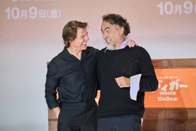 Tom Cruise and director Alejandro Gonzalez Inarritu attend the press conference for their movie Digger at Roppongi Hills, Tokyo, Japan on October 5, 2026. The movie opens in Japan on October 9.  aflo_353465825