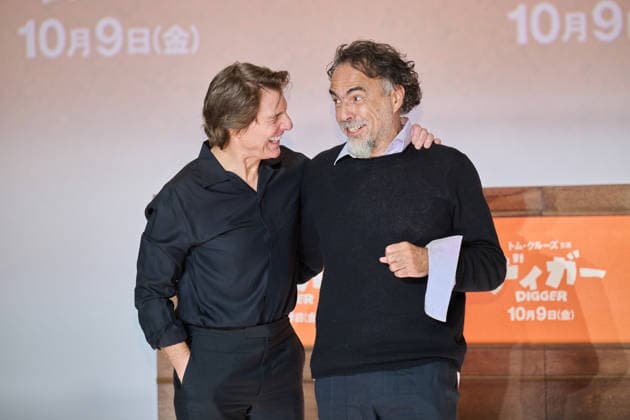 Tom Cruise and director Alejandro Gonzalez Inarritu attend the press conference for their movie Digger at Roppongi Hills, Tokyo, Japan on October 5, 2026. The movie opens in Japan on October 9.  aflo_353465826