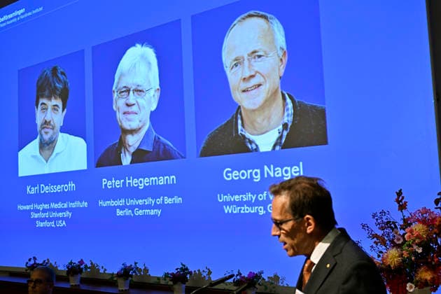 STOCKHOLM, SWEDEN, October 5, 2026 Karl Deisseroth, Peter Hegemann, and Georg Nagel have been awarded the 2026 Nobel Prize in Physiology or Medicine. The announcement was made at a press conference at the Nobel Forum at Karolinska Institutet in Stockholm. STOCKHOLM, SWEDEN x10050x  Copyright: xPontusxLundahl TTx NOBEL 2026 2GTjxdDn_5A