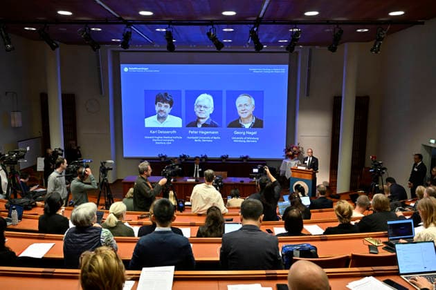 Karl Deisseroth, Peter Hegemann, and Georg Nagel have been awarded the 2026 Nobel Prize in Physiology or Medicine, as announced during a press conference at the Nobel Forum at Karolinska Institutet in Stockholm, Sweden, on October 5, 2026 STOCKHOLM SWEDEN x10050x  Copyright: xPontusxLundahl TTx SWEDEN NOBEL PRIZE 2026 PHYSIOLOGY OR MEDICINE U5rsJHcKYQo