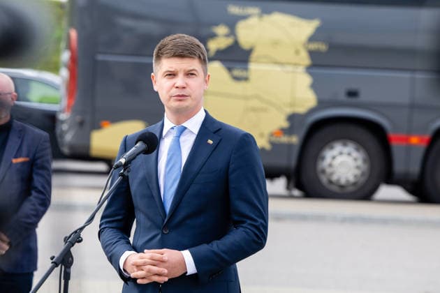 The meeting between Martynas Katelynas and Marcin Kierwinski at the Budzisko Border Control Point on October 5, 2026, in Budzisko  Copyright: xTeodorasxBiliÅ«nas BNSx
