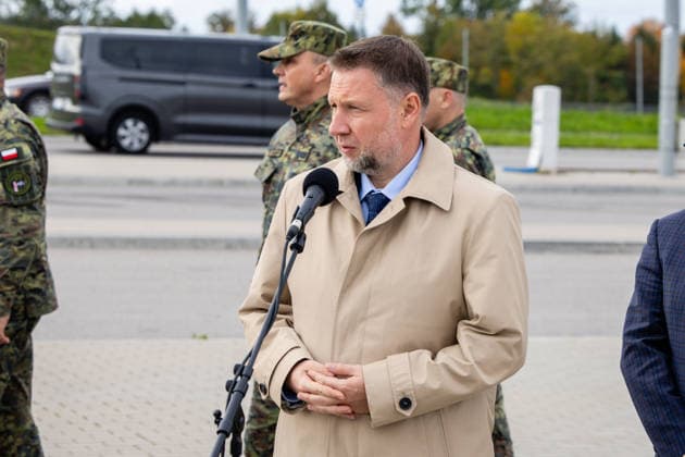 The meeting between Martynas Katelynas and Marcin Kierwinski at the Budzisko Border Control Point on October 5, 2026, in Budzisko  Copyright: xTeodorasxBiliÅ«nas BNSx