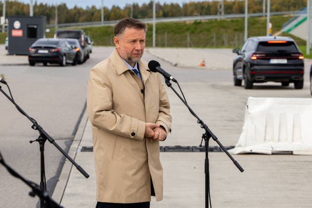 The meeting between Martynas Katelynas and Marcin Kierwinski at the Budzisko Border Control Point on October 5, 2026, in Budzisko  Copyright: xTeodorasxBiliÅ«nas BNSx