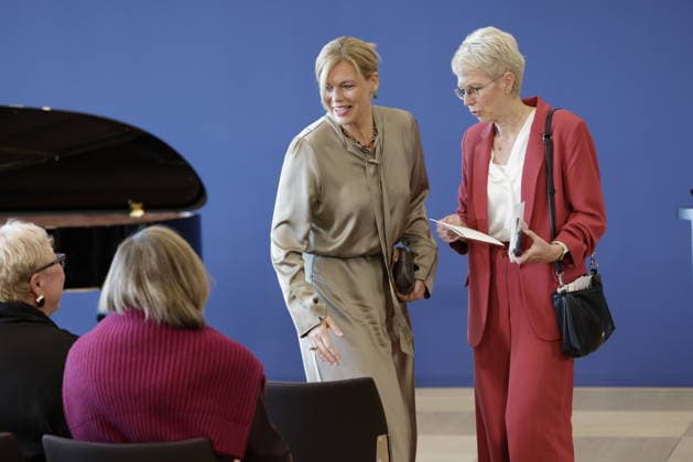 Julia Klöckner, President of the German Bundestag, Germany, Berlin, official residence at Spreebogen; Federal President Frank-Walter Steinmeier awarded the Order of Merit of the Federal Republic of Germany to 21 citizens on German Unity Day