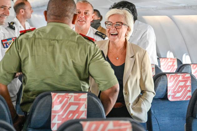 Catherine Vautrin visited Réunion on Monday as part of the Pegase 2026 mission at Air Base 181 at Roland Garros Airport in Sainte-Marie. the Minister of the Armed Forces and Veterans Affairs emphasized cooperation with countries in the region. She participated in an in-flight refueling of a Rafale from aboard a military Airbus. Catherine Vautrin visited Réunion on Monday as part of the Pegase 2026 mission. At Air Base 181 at Roland Garros Airport in Sainte Marie, the Minister of the Armed Forces and Veterans Affairs emphasized cooperation with countries in the region. She participated in an in-flight refueling of a Rafale from aboard a military Airbus. 460220 2026 10 05  Copyright: xPierrexMarchalx xAnakaoPressx xStarfacex STAR_460220_018