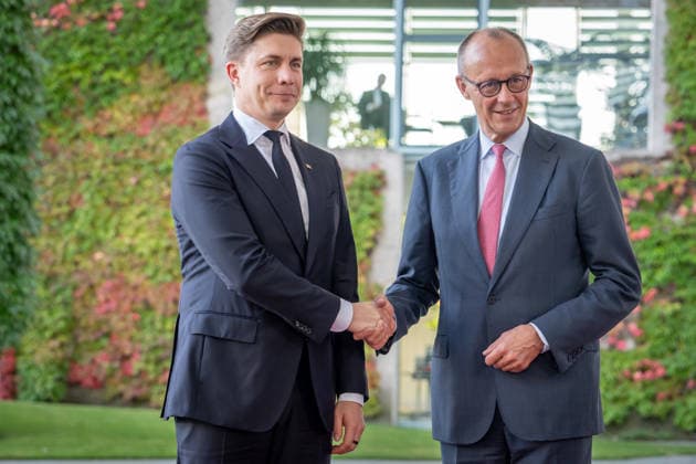 Chancellery, Visit, Prime Minister, Lithuania, Mindaugas Sinkevicius, Berlin, Chancellery, Welcome, Prime Minister, Lithuania, Mindaugas Sinkevicius, Friedrich Merz, Federal Chancellor, Berlin, Berlin, GER