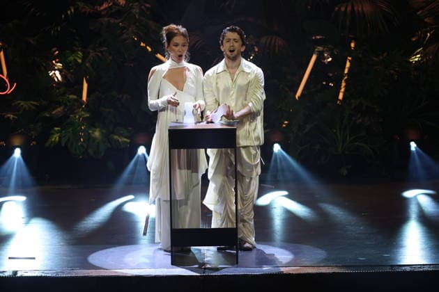 FIRST STEPS 2026 Hosts Malaya and Maximilian Presenting Awards on Stage at the FIRST STEPS 2026 Awards Ceremony at the Theater des Westens in Berlin Copyright: xEventpressxFuhrx