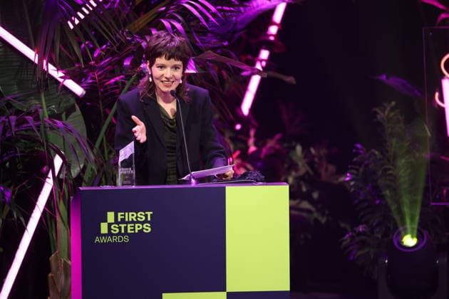 FIRST STEPS 2026 Götz George Young Talent Award Winner Georgia Rushton in EGGSHELLS on stage at the FIRST STEPS 2026 awards ceremony at the Theater des Westens in Berlin Copyright: xEventpressxFuhrx