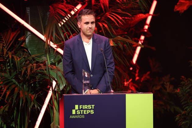 FIRST STEPS 2026 No Fear Bernd Eichinger Award: Winning Film *VOM BÖSEN BLICK*, produced by Justus Hagemann. Award presentation on stage at the FIRST STEPS 2026 ceremony at the Theater des Westens in Berlin Copyright: xEventpressxFuhrx