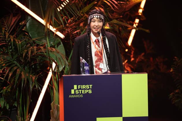 FIRST STEPS 2026 Short Steps Winner: QAMAJAI by Yerkezhan Sabitbekova Award ceremony on stage at the FIRST STEPS 2026 awards ceremony at the Theater des Westens in Berlin Copyright: xEventpressxFuhrx