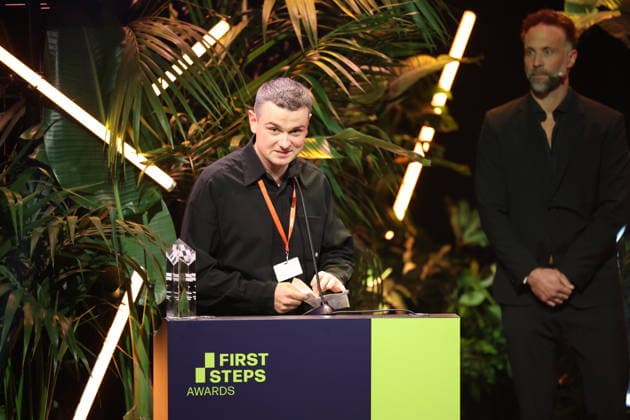 FIRST STEPS 2026 Medium-Length Feature Film: Winning Film *HASENFUSS* by Maximilian Conway; Award Ceremony on Stage at the FIRST STEPS 2026 Awards at the Theater des Westens in Berlin Copyright: xEventpressxFuhrx