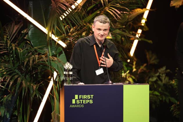 FIRST STEPS 2026 Medium-Length Feature Film: Winning Film *HASENFUSS* by Maximilian Conway; Award Ceremony on Stage at the FIRST STEPS 2026 Awards at the Theater des Westens in Berlin Copyright: xEventpressxFuhrx