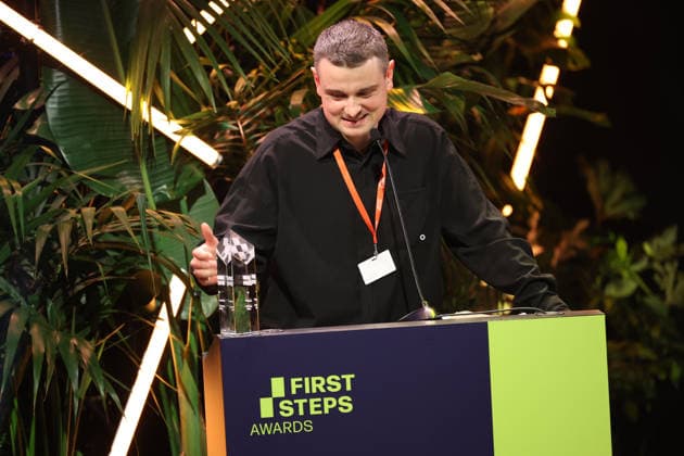 FIRST STEPS 2026 Medium-Length Feature Film: Winning Film *HASENFUSS* by Maximilian Conway; Award Ceremony on Stage at the FIRST STEPS 2026 Awards at the Theater des Westens in Berlin Copyright: xEventpressxFuhrx