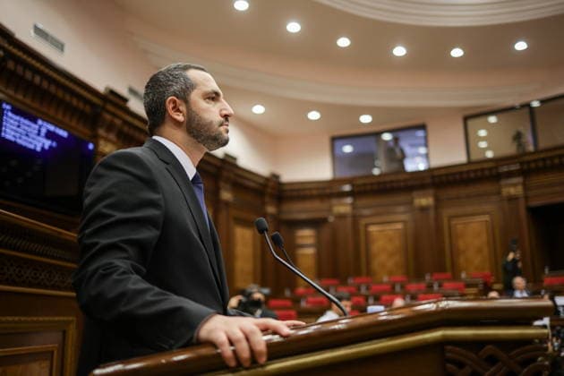 ARMENIA, YEREVAN - OCTOBER 6, 2026: President of the National Assembly Ruben Rubinyan speaks during the 2nd session of the Armenian National Assembly of the 9th convocation Yerevan Armenia  - ZUMAt113 20261006_zaa_t113_001 Copyright: xAlexanderxPatrinx