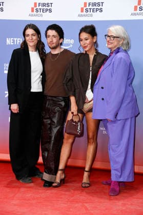 Linda Kirmse, Maximilian Mundt, Malaya Stern Takeda, and Claudia Löwe at the 27th First Steps Awards ceremony in 2026 at the Theater des Westens in Berlin, October 5, 2026 Foto:xN.xKubelkax xFuturexImagex first_steps_6208