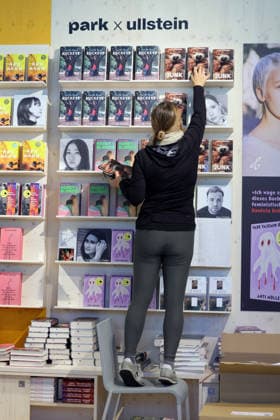 October 6, 2026, Frankfurt am Main, Germany, Frankfurt Book Fair Early Tuesday morning, setup is still underway—for example, at the Ullstein booth