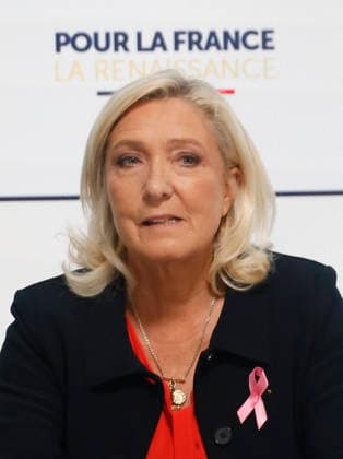 Marine Le Pen At Counter Budget Presentation - Paris Marine Le Pen of the Rassemblement National presents the party s counter budget proposal during a press conference in Paris, France on October 6, 2026. Photo by Vernier JBV NEWS ABACAPRESS.COM Paris France  Copyright: xVernierxJean-Bernard JBVxNews ABACAx