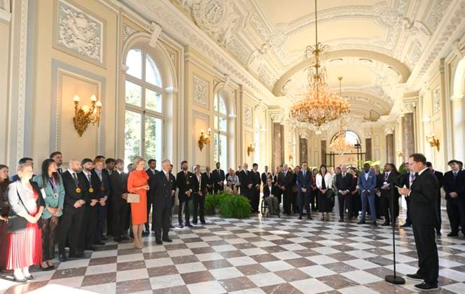 King Philippe and Queen Mathilde receive the Belgian athletes (2025-2026) BRUSSELS, BELGIUM - OCTOBER 06 : King Philippe and Queen Mathilde are hosting a reception at Laeken Castle for Belgian athletes who have distinguished themselves over the past two years. Among them are athletes who have won a medal at a European or World Championship in an Olympic or Paralympic sport, as well as those who have achieved an exceptional performance on the world stage on October 6, 2026 in Brussels, Belgium, 06 10 2026 Brussels Belgium  Copyright: xDidierxLebrunx