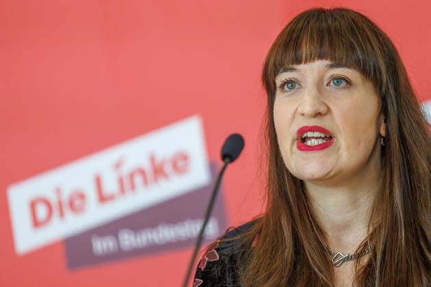 Statement by Die Linke s Heidi Reichinnek during a Die Linke press conference on October 6, 2026, in Berlin, Berlin, Berlin, Germany, Reichstag