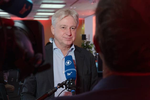 Frankfurt Book Fair 2026: Juergen Boos, Director of the Frankfurt Book Fair, in an HR Interview; Opening Press Conference of the Frankfurt Book Fair 2026, Frankfurt am Main, Hesse, Germany; Exhibition Grounds
