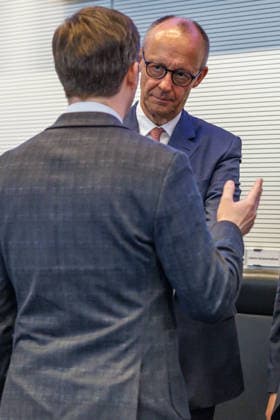 CDU CSU Caucus Meeting: Federal Chancellor Friedrich Merz of the CDU at a caucus meeting on October 6, 2026, in Berlin, Berlin, Berlin, Germany, Bundestag
