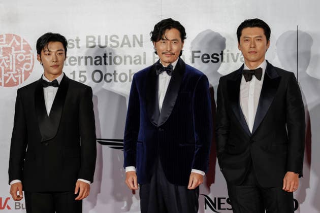 stars gather at busan international film festival in south korea (L-R) South Korean actors Woo Do-hwan, Jung Woo-sung and Hyun Bin pose for photographs during a photocall ahead of the opening ceremony of the 31st Busan International Film Festival (BIFF) at the Busan Cinema Center in Busan, South Korea, on October 06, 2026. Busan South Korea  Copyright: xMatrixxImages JungxUi-Chelx