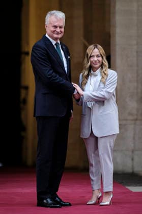Lithuanian President Gitanas NausÄ—da Visits Italy Italian Prime Minister Giorgia Meloni meets with President of the Republic of Lithuania Gitanas NausÄ—da at Palazzo Chigi during his official institutional visit to Italy. Rome, Italy, October 6, 2026. Rome Italy Copyright: xAndreaxCalandrax