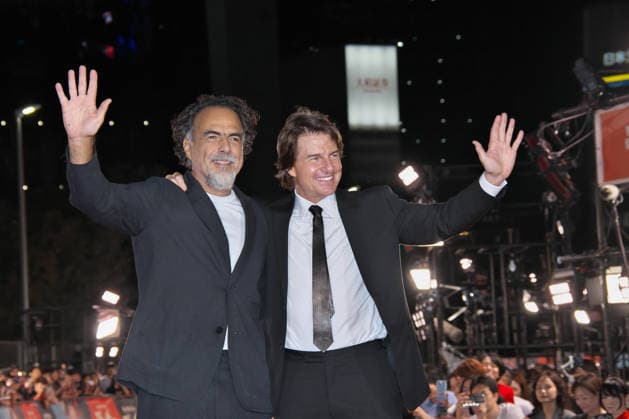 Actor Tom Cruise(R) and Director Alejandro Gonzalez Inarritu pose for camera during the Japan Premiere for the film Digger in Tokyo, Japan on Tuesday, October 6, 2026.  TKP2026100612 KEIZOxMORI