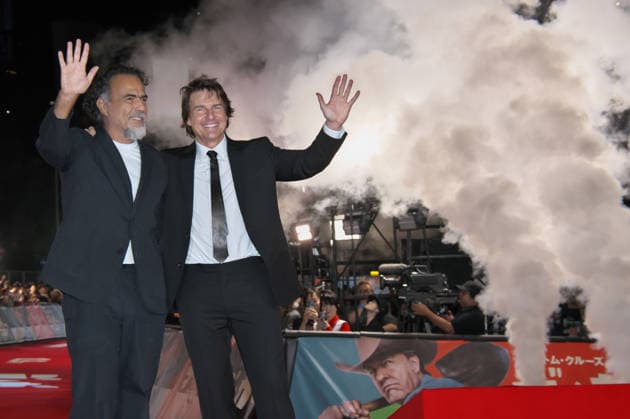 Actor Tom Cruise(R) and Director Alejandro Gonzalez Inarritu pose for camera during the Japan Premiere for the film Digger in Tokyo, Japan on Tuesday, October 6, 2026.  TKP2026100622 KEIZOxMORI