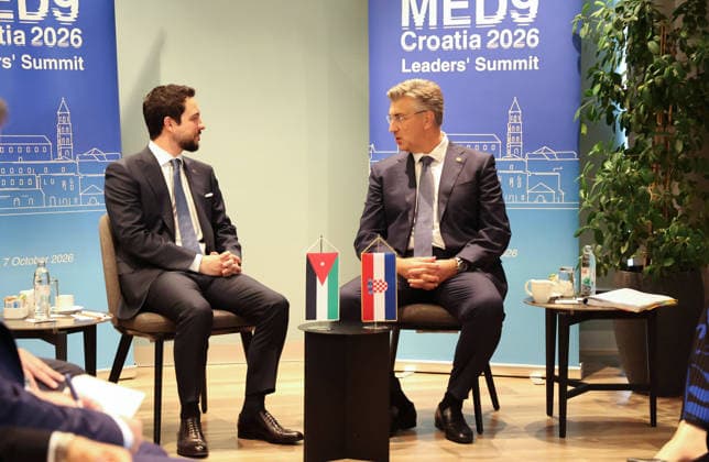Prime minister of Croatia Andrej Plenkovic meets with Crown Prince of Jordan Hussein bin Abdullah II Prime minister of Croatia Andrej Plenkovic meets with Crown Prince of Jordan Hussein bin Abdullah II ahead of MED9 Summit at hotel Radison Blu in Split, Croatia, on October 06, 2026.  IvanaxIvanovic PIXSELL