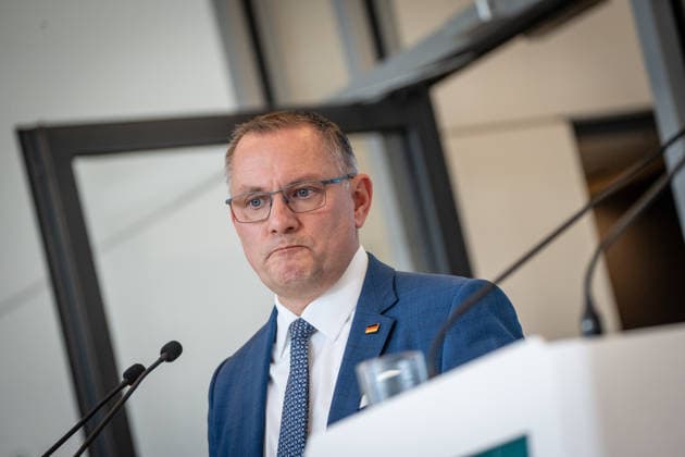 Tino Chrupalla, AfD Party and Parliamentary Group Leader Press statement by the two AfD party leaders and parliamentary group leaders before the start of the parliamentary group meeting in the German Bundestag, Berlin, Berlin, Germany, Bundestag