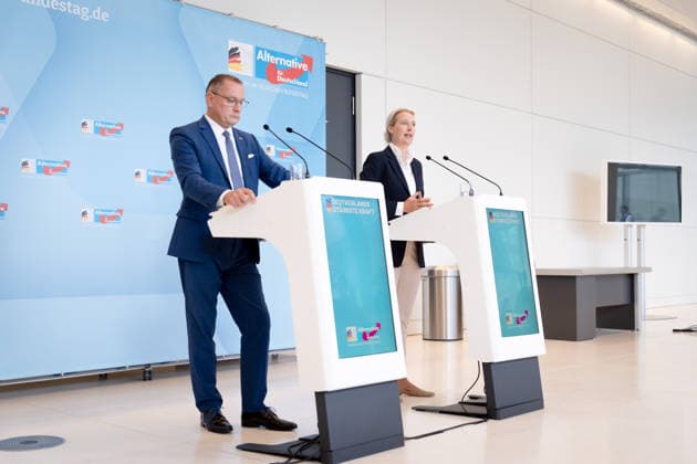 AfD, Alice Weidel, Tino Chrupalla, Bundestag, Bundestag parliamentary group, AfD, press statement, chairwoman, national spokesperson, Alice Weidel, chairman, national spokesperson, Tino Chrupalla, Berlin, Berlin, GER