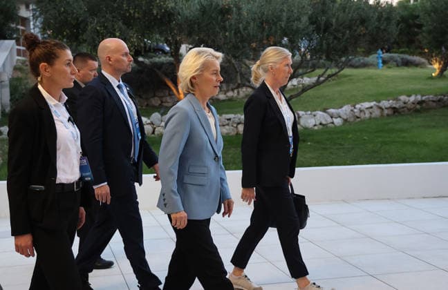 Prime minister of Croatia Andrej Plenkovic meets with President of the European Commission Ursula von der Leyen President of the European Commission Ursula von der Leyen leaves hotel Radison Blu after a meeting with Prime minister of Croatia Andrej Plenkovic (not in picture) in Split, Croatia, on October 06, 2026.  IvanaxIvanovic PIXSELL