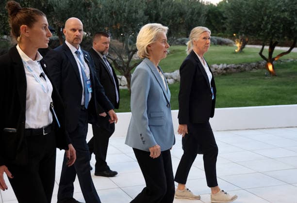 Prime minister of Croatia Andrej Plenkovic meets with President of the European Commission Ursula von der Leyen President of the European Commission Ursula von der Leyen leaves hotel Radison Blu after a meeting with Prime minister of Croatia Andrej Plenkovic (not in picture) in Split, Croatia, on October 06, 2026.  IvanaxIvanovic PIXSELL