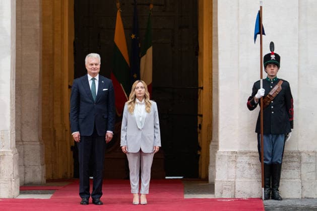 Giorgia Meloni Meets Gitanas Nauseda At Palazzo Chigi - Rome Italian Prime Minister Giorgia Meloni meets with Lithuanian President Gitanas Nauseda at Palazzo Chigi in Rome, Italy on October 6, 2026. Photo by Andrea Bracaglia ABACAPRESS.COM Rome Italy Italy  Copyright: xBracagliaxAndrea ABACAx