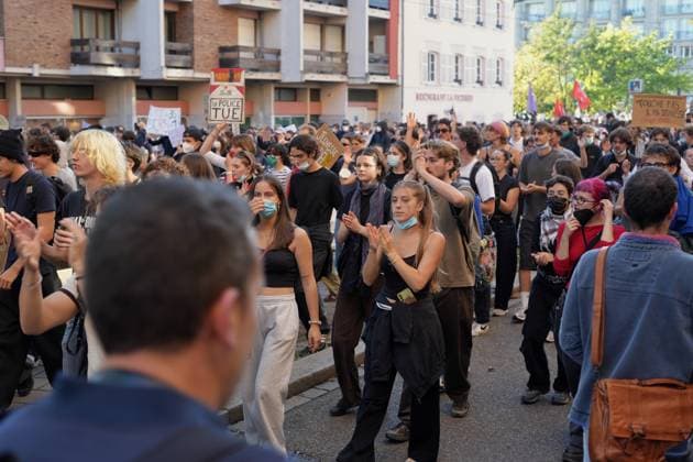 Nearly half million take to streets across France in student protests STRASBOURG, FRANCE - OCTOBER 6: Hundreds of students supported by the major French trade unions have taken to the streets across for a day of national protest in Strasbourg, France on October 6, 2026. They are protesting against overcrowded classrooms, a shortage of teachers, the poor condition of facilities, and the education budget for 2027. Hadi Mehraeen Anadolu Strasbourg France. Editorial use only. Please get in touch for any other usage.  Copyright: x2026xAnadoluxHadixMehraeenx