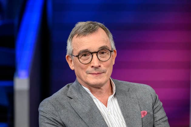 Pictured, from left: Andreas Rödder, historian and CDU member, GER, Berlin, studio, guest on Maischberger, political talk show, TV, program, with host Sandra Maischberger, Das Erste, from Adlershof Am Studio 20, June 10, 2026, Copyright: HMBxMedia UwexKoch