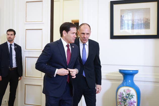Greek Foreign Minister Giorgos Gerapetritis meets US Secretary of State Marco Rubio in Athens ATHENS, GREECE - OCTOBER 7: Greek Foreign Minister Giorgos Gerapetritis meets with US Secretary of State Marco Rubio at the Ministry of Foreign Affairs in Athens, Greece on October 7, 2026. Costas Baltas Anadolu Athens Greece. Editorial use only. Please get in touch for any other usage.  Copyright: x2026xAnadoluxCostasxBaltasx
