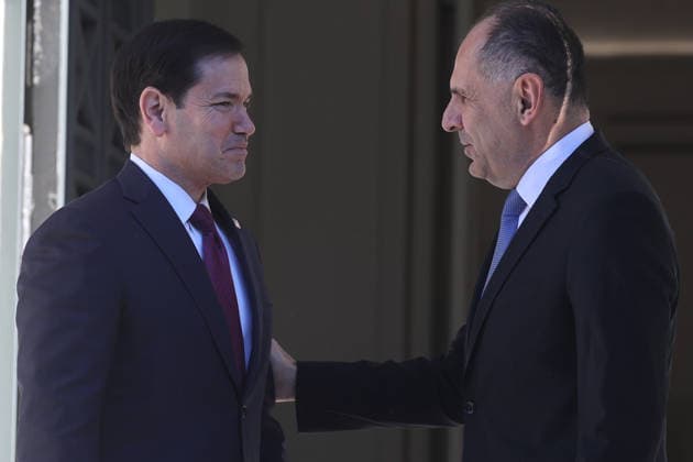Greek Foreign Minister Giorgos Gerapetritis meets US Secretary of State Marco Rubio in Athens ATHENS, GREECE - OCTOBER 7: Greek Foreign Minister Giorgos Gerapetritis meets with US Secretary of State Marco Rubio at the Ministry of Foreign Affairs in Athens, Greece on October 7, 2026. Ayhan Mehmet Anadolu Athens Greece. Editorial use only. Please get in touch for any other usage.  Copyright: x2026xAnadoluxAyhanxMehmetx