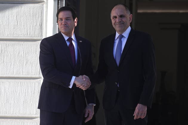 Greek Foreign Minister Giorgos Gerapetritis meets US Secretary of State Marco Rubio in Athens ATHENS, GREECE - OCTOBER 7: Greek Foreign Minister Giorgos Gerapetritis meets with US Secretary of State Marco Rubio at the Ministry of Foreign Affairs in Athens, Greece on October 7, 2026. Ayhan Mehmet Anadolu Athens Greece. Editorial use only. Please get in touch for any other usage.  Copyright: x2026xAnadoluxAyhanxMehmetx